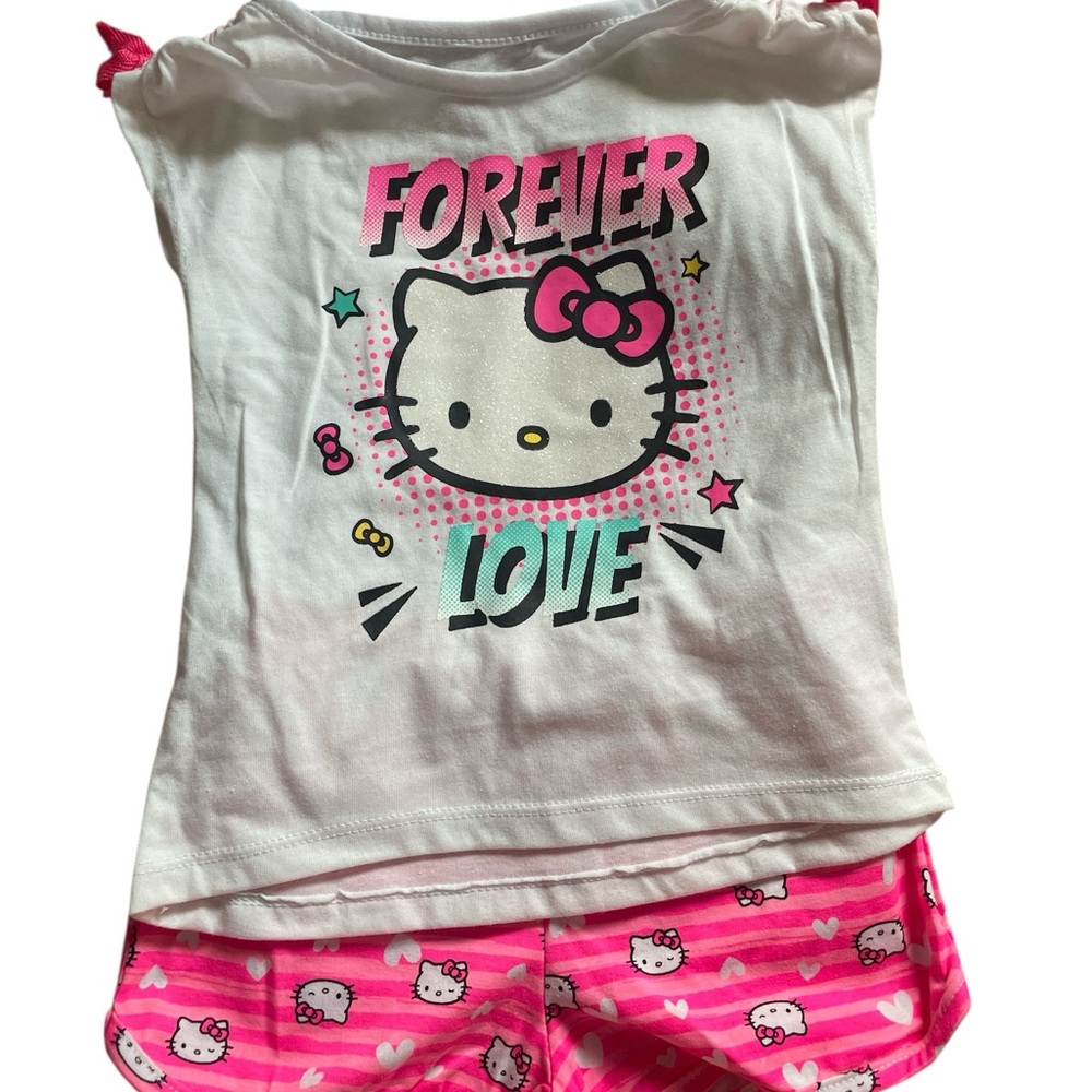 Hello Kitty Pink Girls 2 pc Shorts Set size 3T NWT